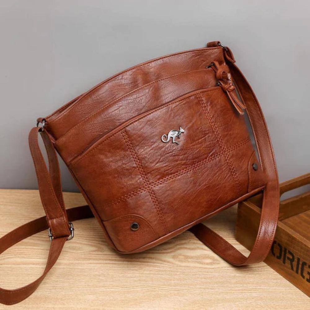 Muriel – Vintage-Charme | Schultertasche aus Leder