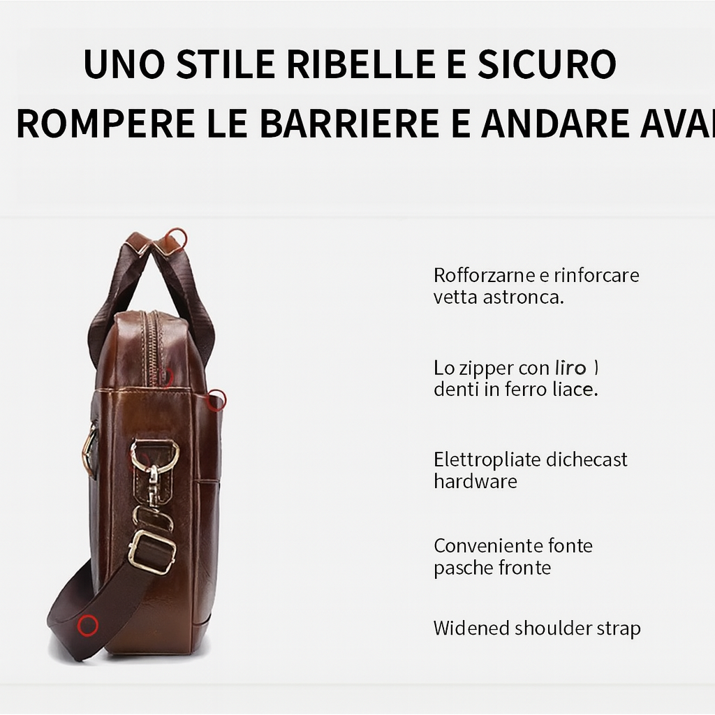 Tyler – Vintage-Aktentasche aus Leder mit Schulterriemen