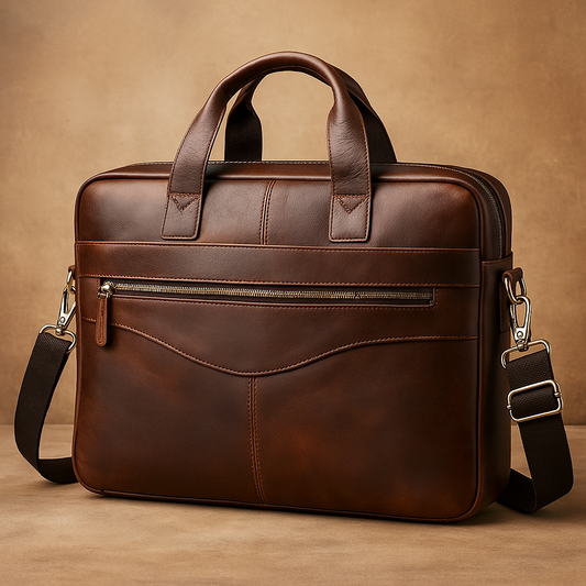 Tyler – Vintage-Aktentasche aus Leder mit Schulterriemen