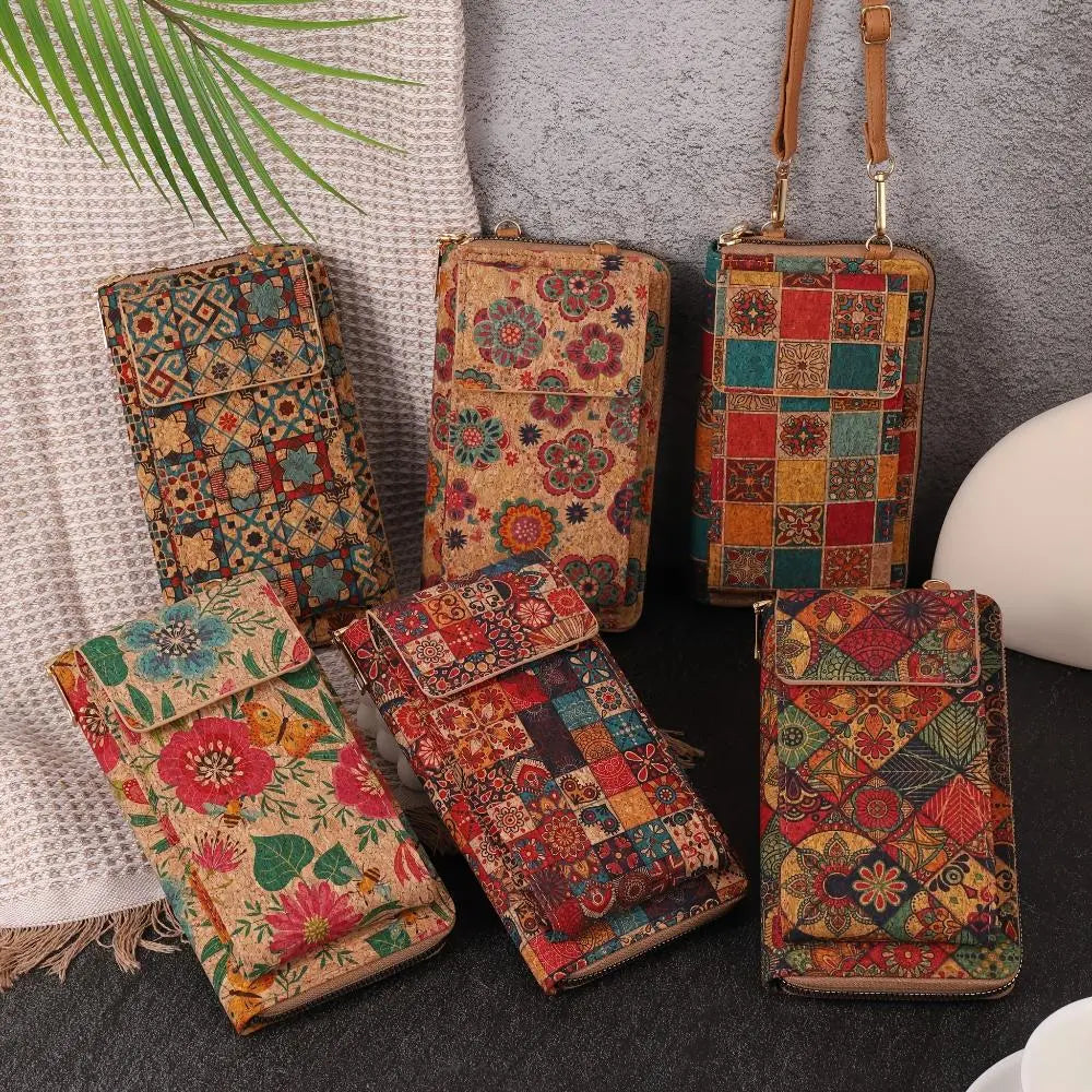 Lila – Boho-Blumen-Geldbörse zum Umhängen