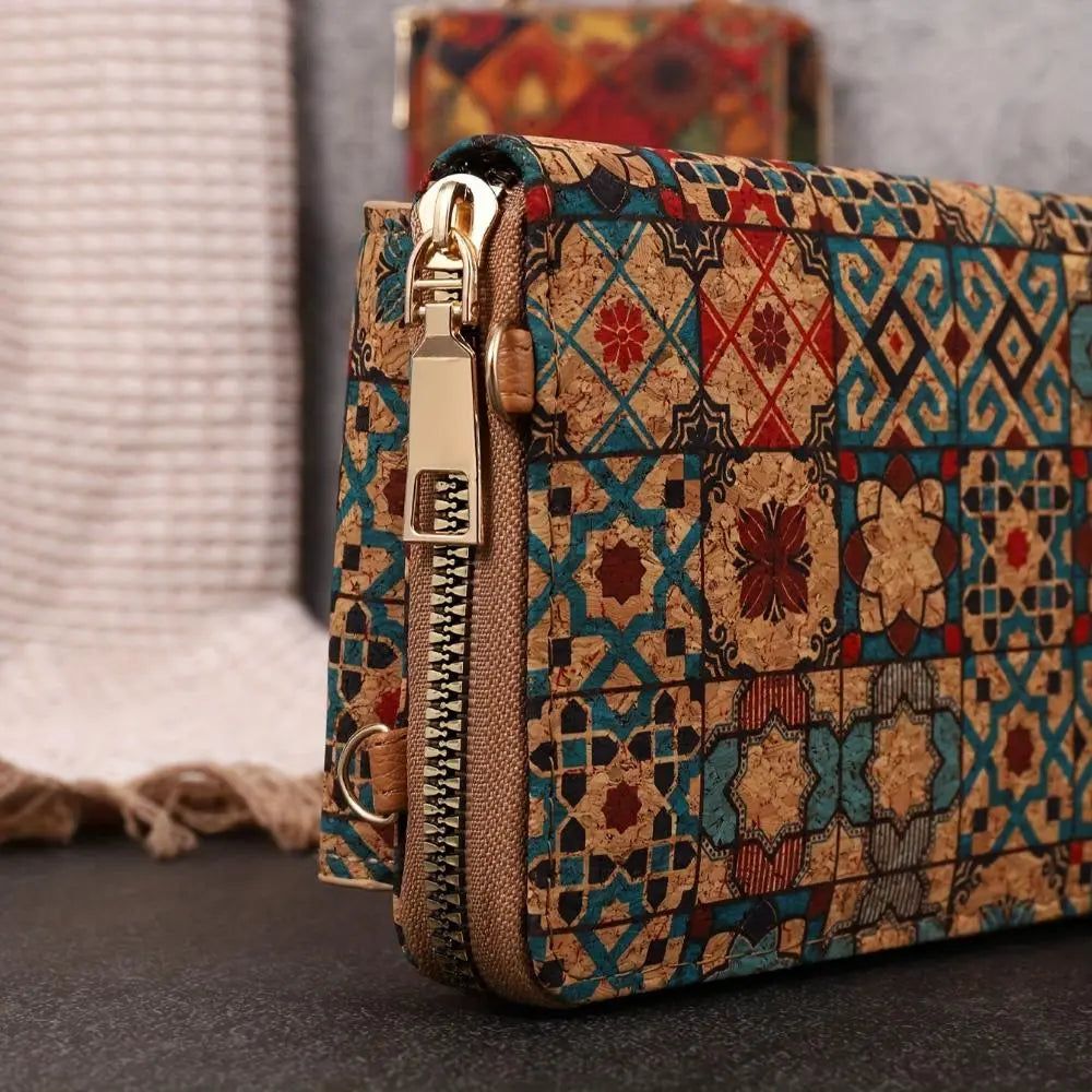 Lila – Boho-Blumen-Geldbörse zum Umhängen