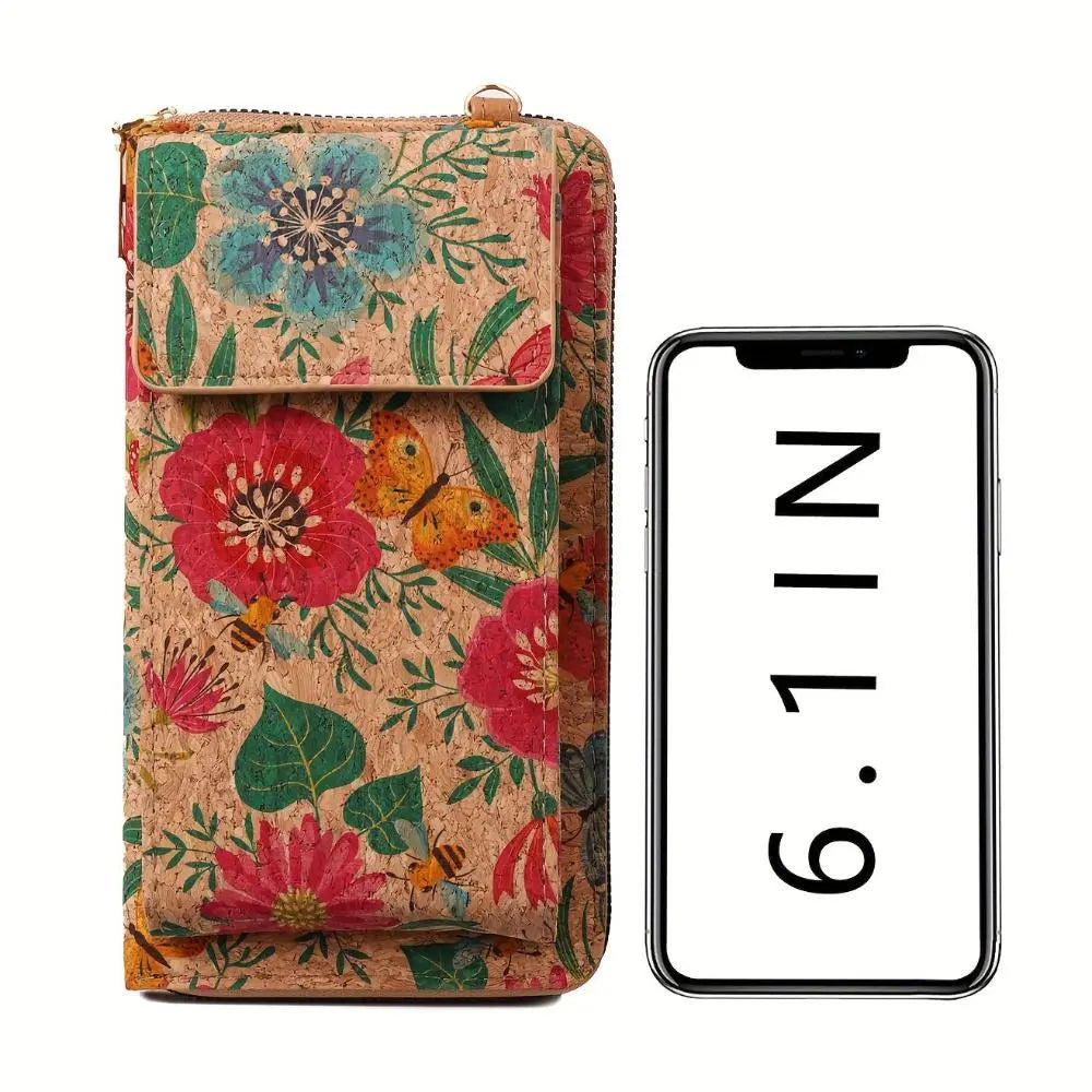 Lila – Boho-Blumen-Geldbörse zum Umhängen