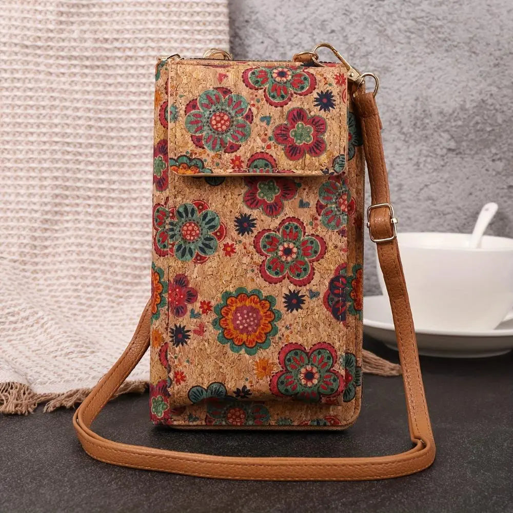 Lila – Boho-Blumen-Geldbörse zum Umhängen
