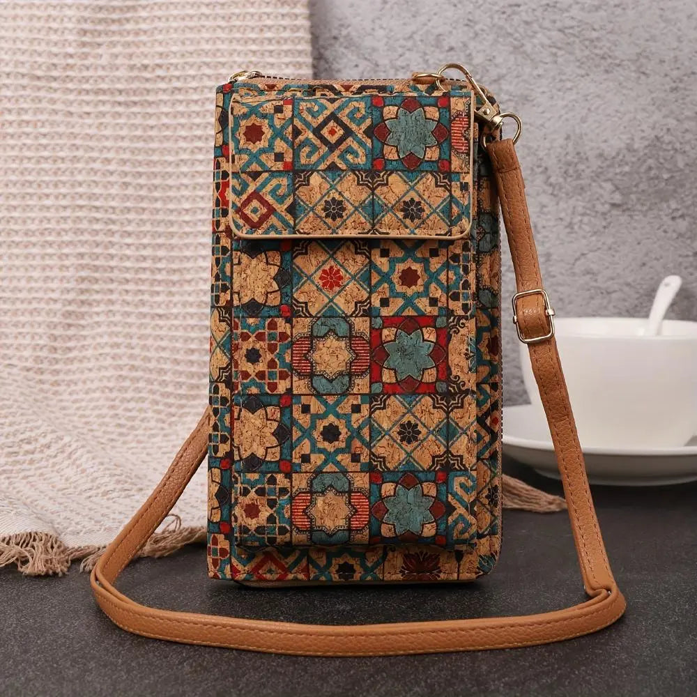 Lila – Boho-Blumen-Geldbörse zum Umhängen