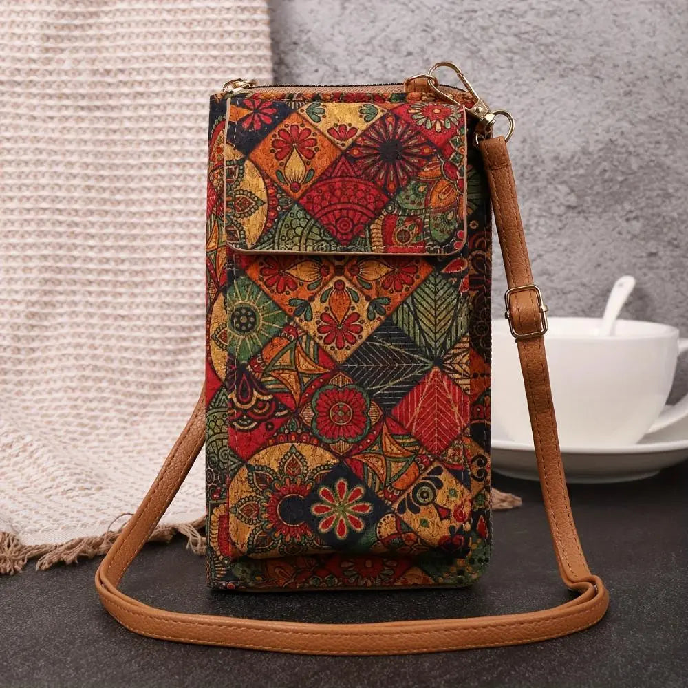 Lila – Boho-Blumen-Geldbörse zum Umhängen