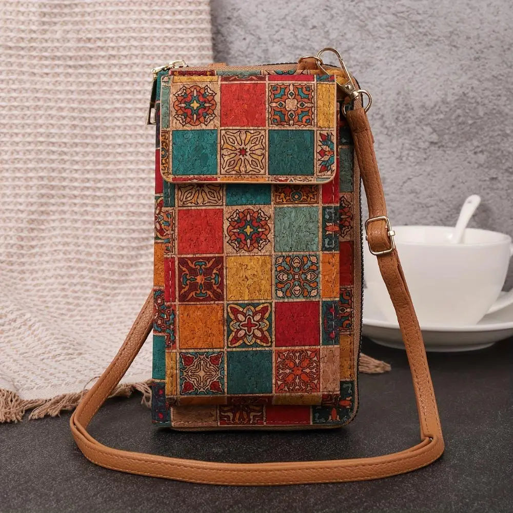 Lila – Boho-Blumen-Geldbörse zum Umhängen