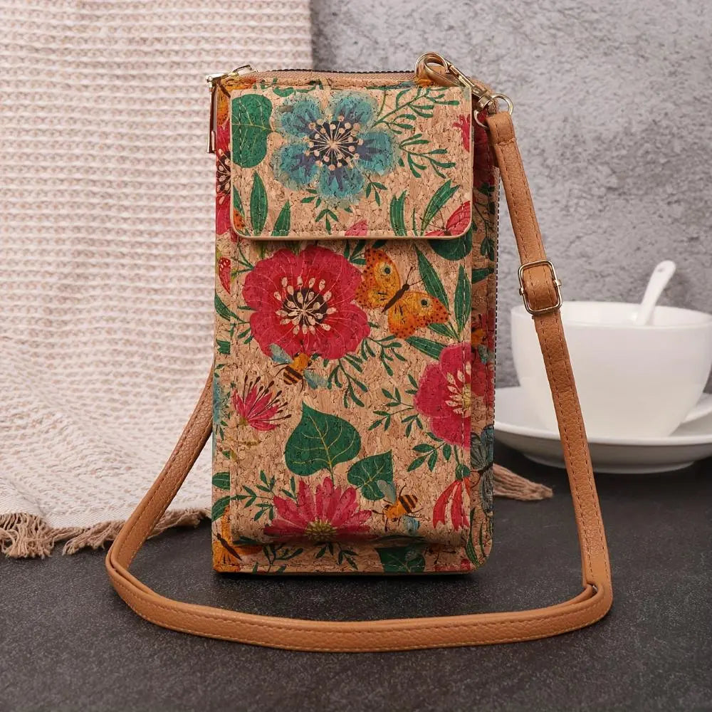 Lila – Boho-Blumen-Geldbörse zum Umhängen