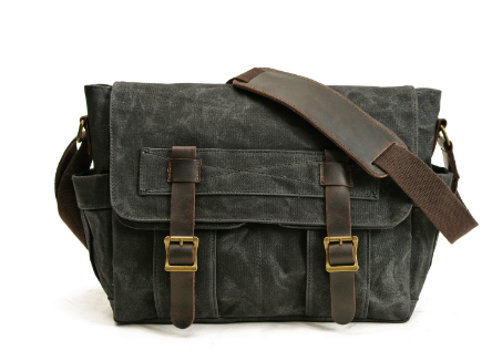 Scott – Umhängetasche aus gewachstem Canvas und Leder