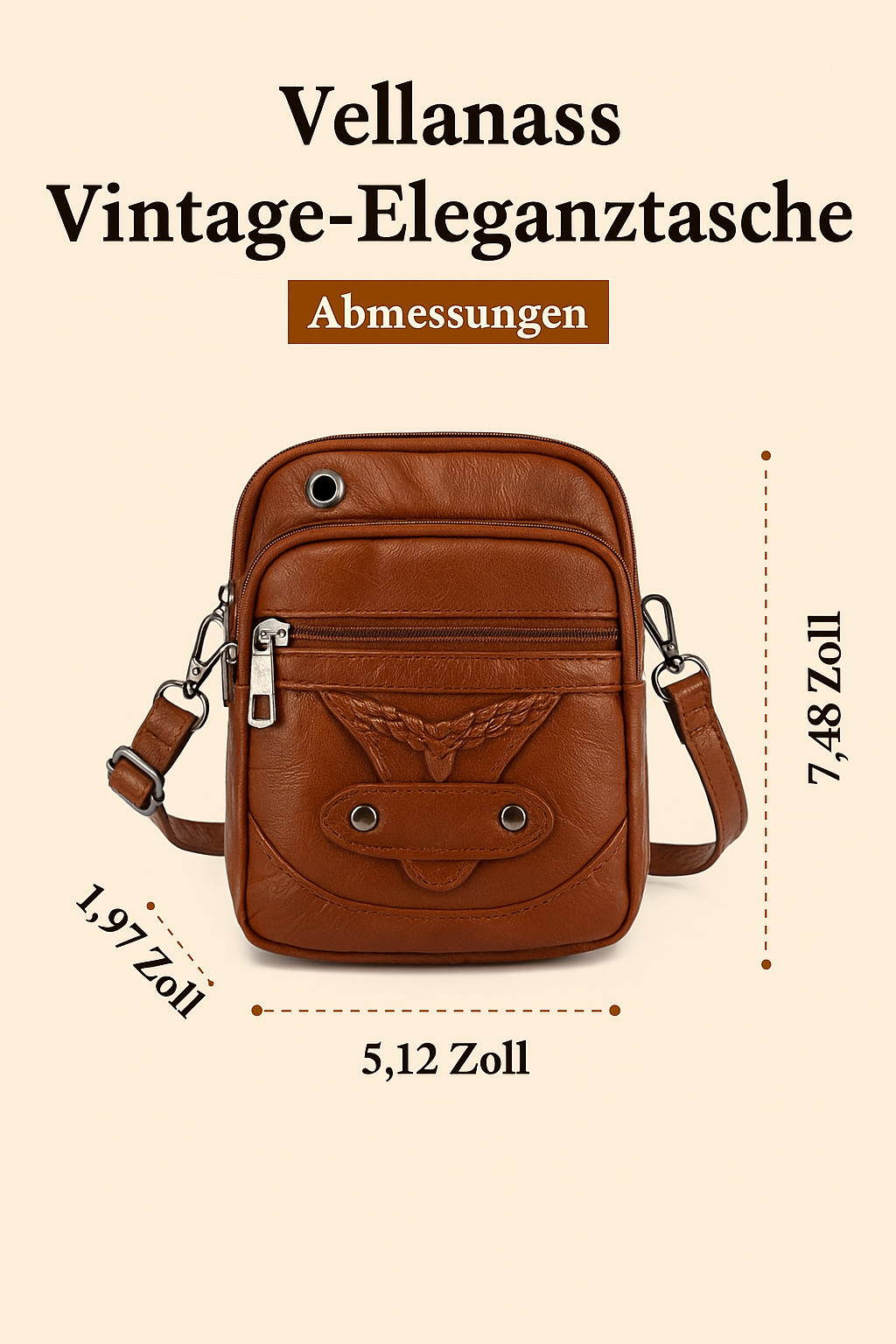 Vellana – Vintage-Eleganz | Umhängetasche aus Leder (Kaufe 1, Bekomme 1 Gratis)