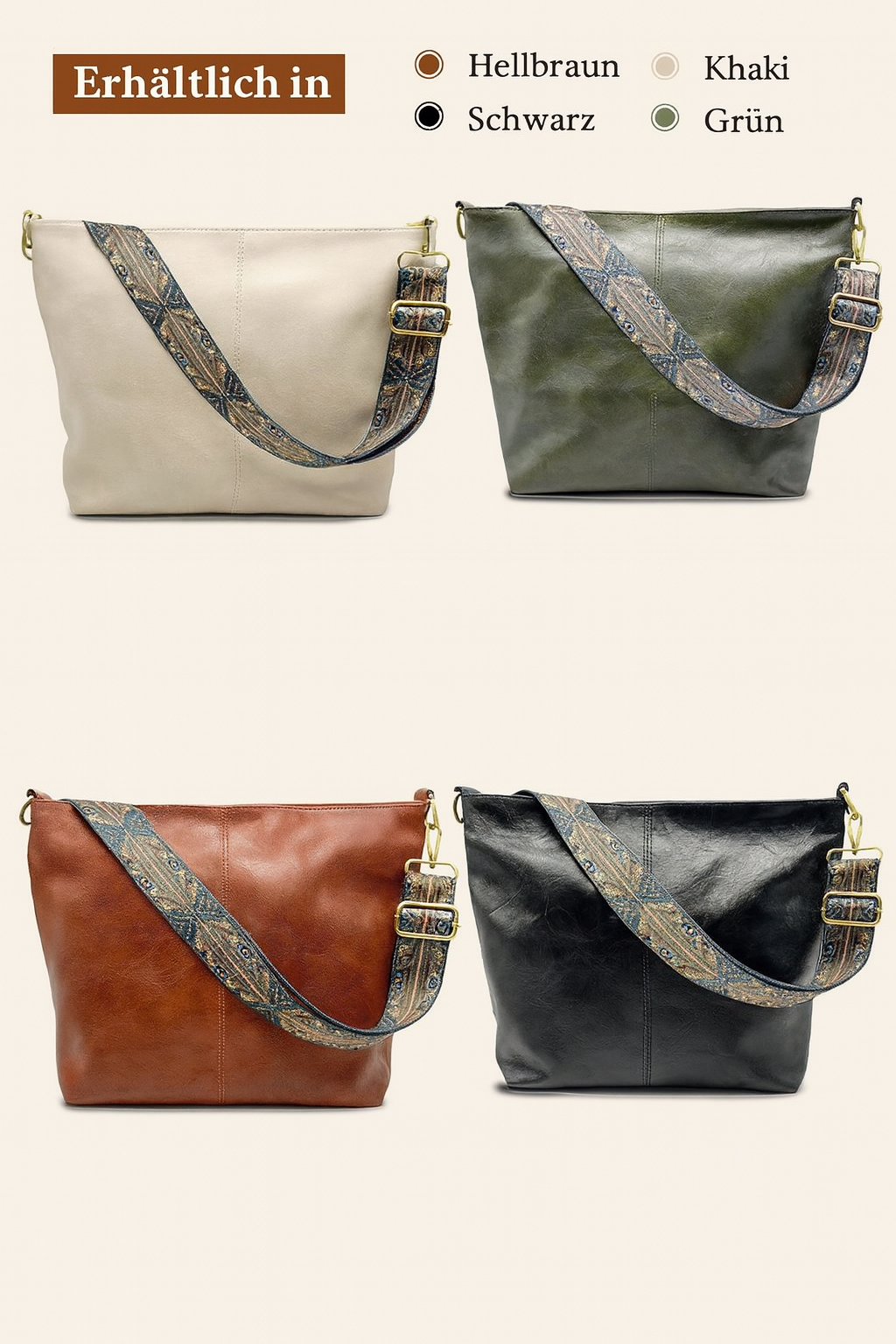 Chelseys Vintage Charme | Leder-Umhängetasche