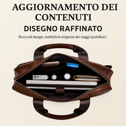 Tyler – Vintage-Aktentasche aus Leder mit Schulterriemen