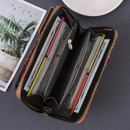 Lila – Boho-Blumen-Geldbörse zum Umhängen