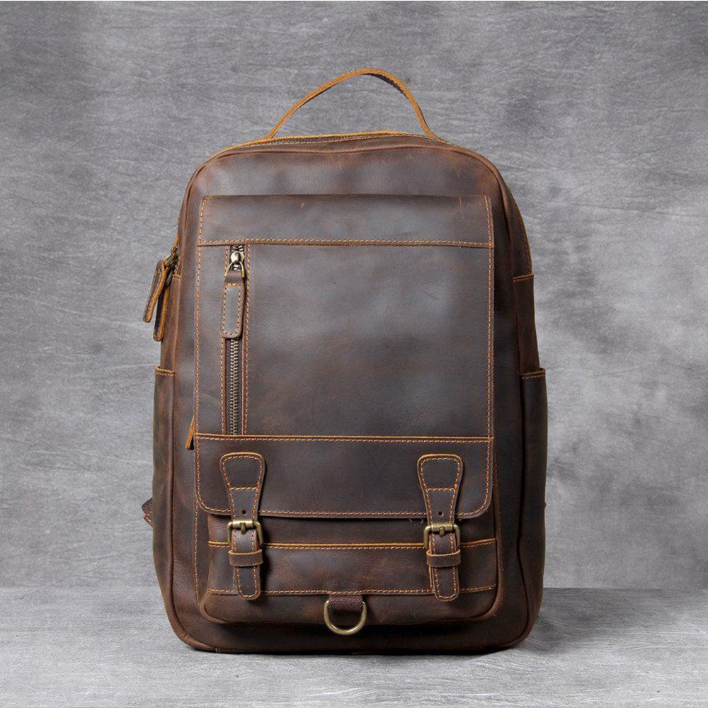 Jason – Premium-Lederrucksack in Cognac-Farbe